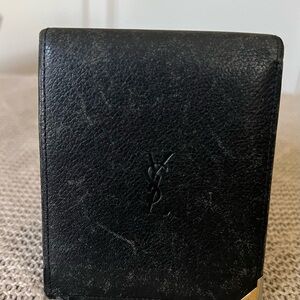 Saint Laurent Black Leather Bi-Fold Wallet